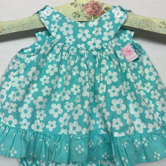 Frumpy Rumps Floral Blue Baby Dress - Picture 2 of 8
